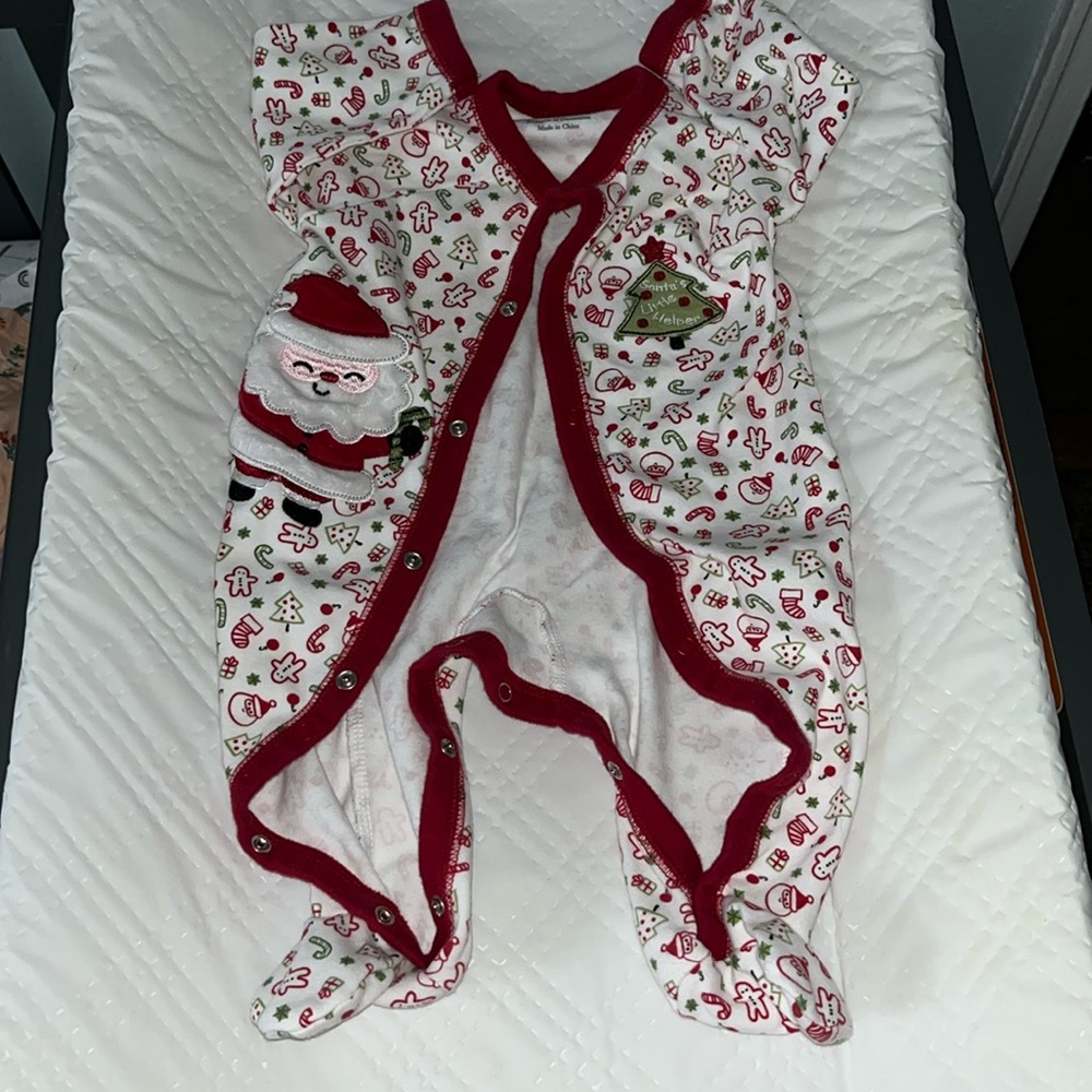 Christmas button up onesie